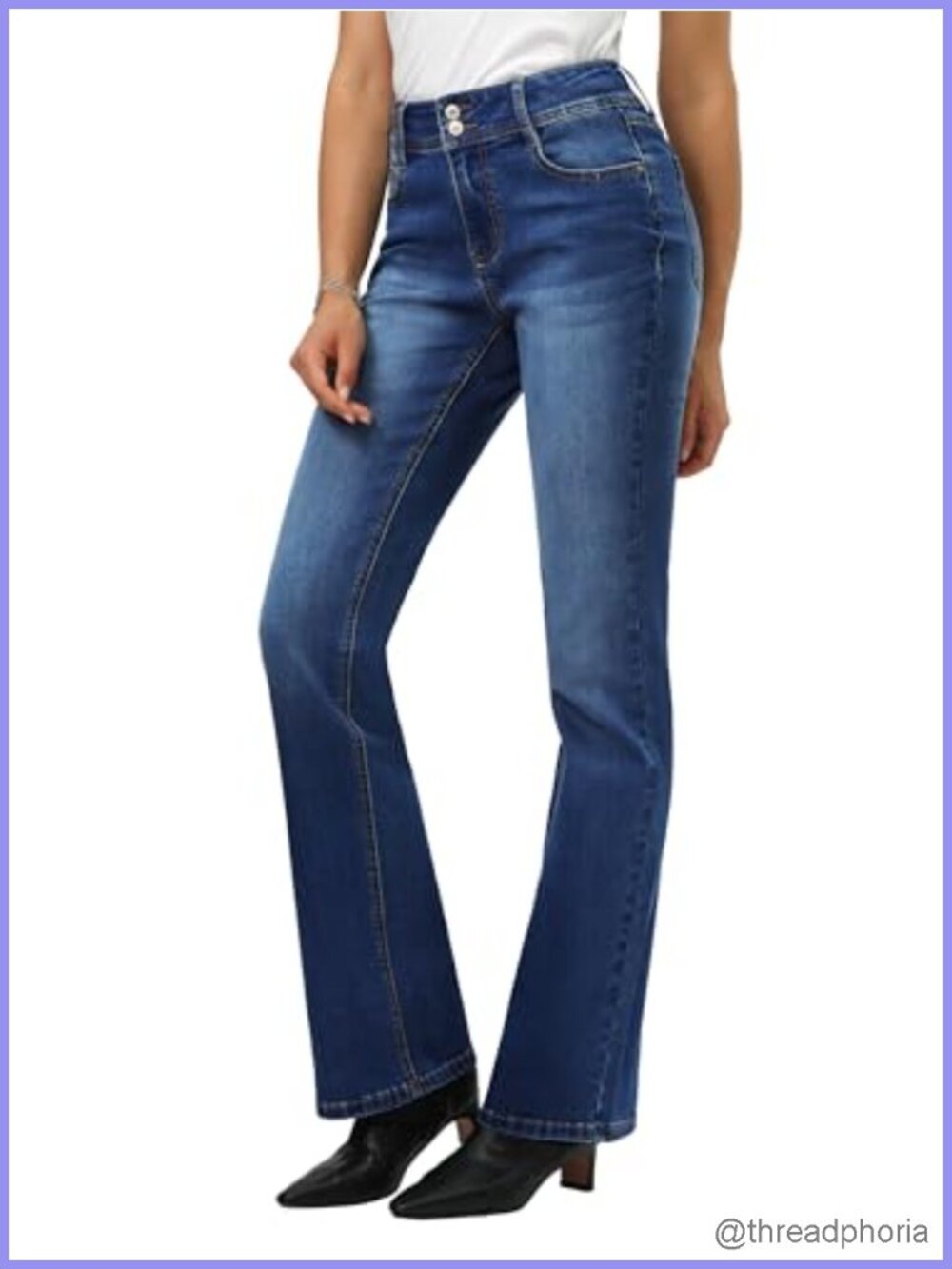 Tall Women's 34/36/38 Inseam Curvy Bootcut Jeans Mid-Rise Stretchy Denim Pants